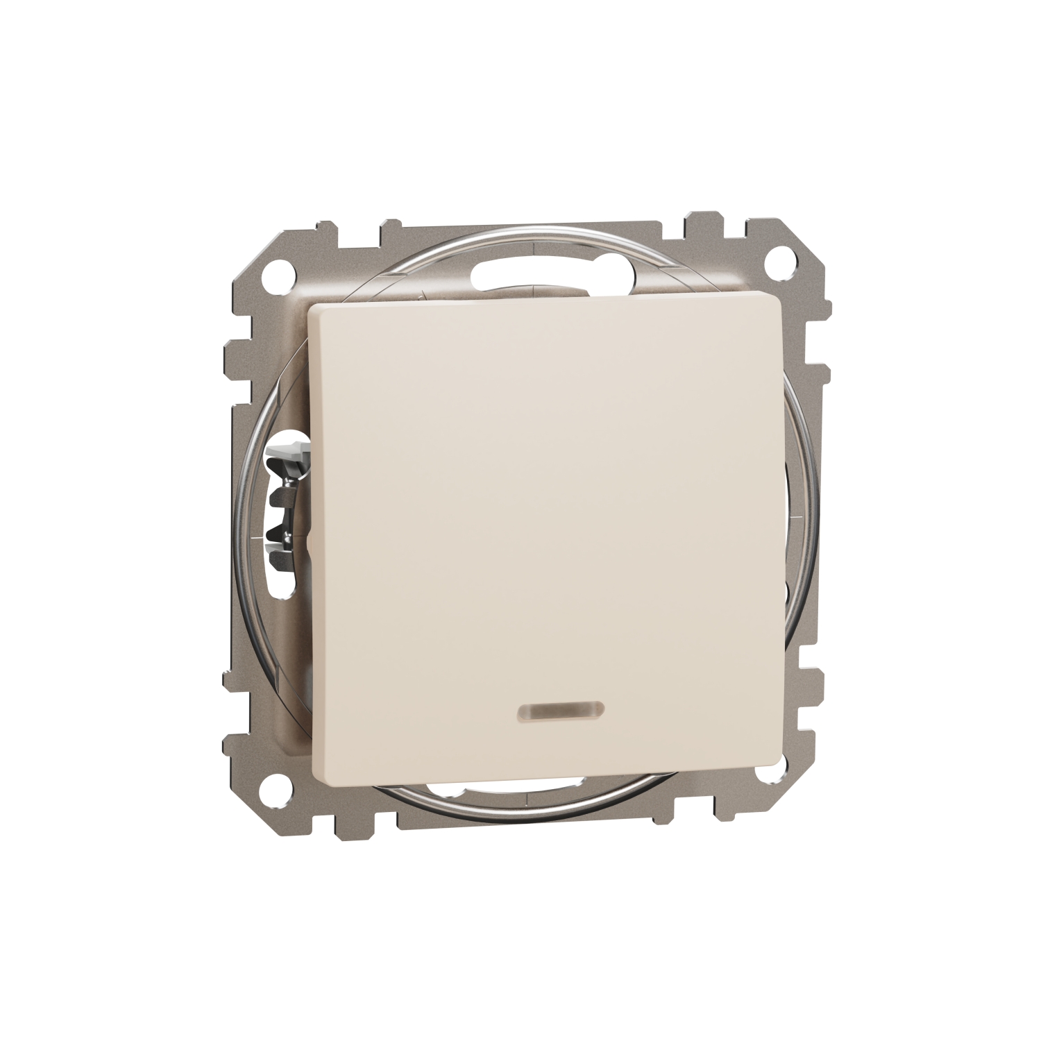 SCHNEIDER ELECTRIC SDD112106N SEDNA DESIGN & ELEMENTS, ДВУПОСОЧЕН КЛЮЧ 10AX ЧЕРВВЕН ИНДИКАТОРЕН LED, КРЕМ