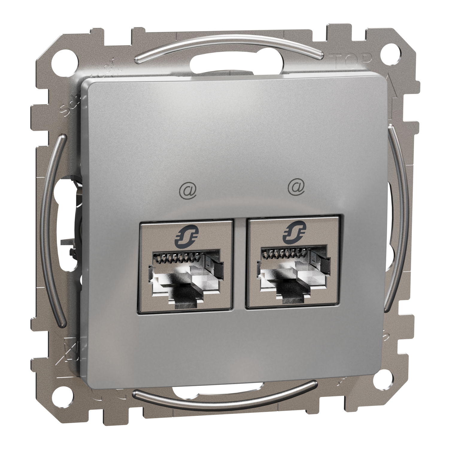 SCHNEIDER ELECTRIC SDD113467S ДВОЕН ИЗХОД ЗА ДАННИ CAT 6A STP, SEDNA DESIGN & ELEMENTS, RJ45, АЛУМИНИЙ