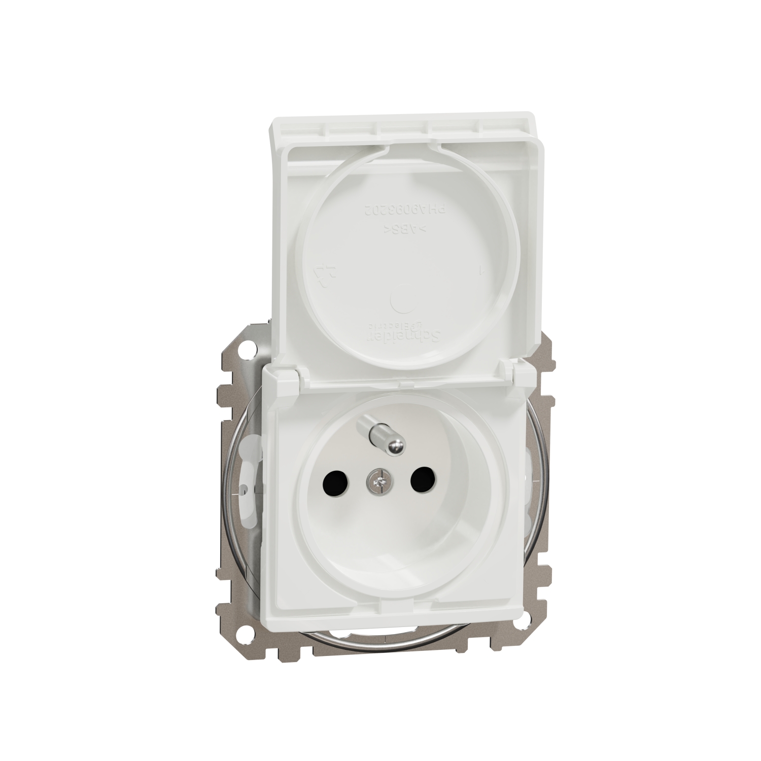 SCHNEIDER ELECTRIC SDD211014 SEDNA DESIGN & ELEMENTS, КОНТАКТ ФРЕНСКИ СТАНДАРТ С КАПАК, БЯЛ