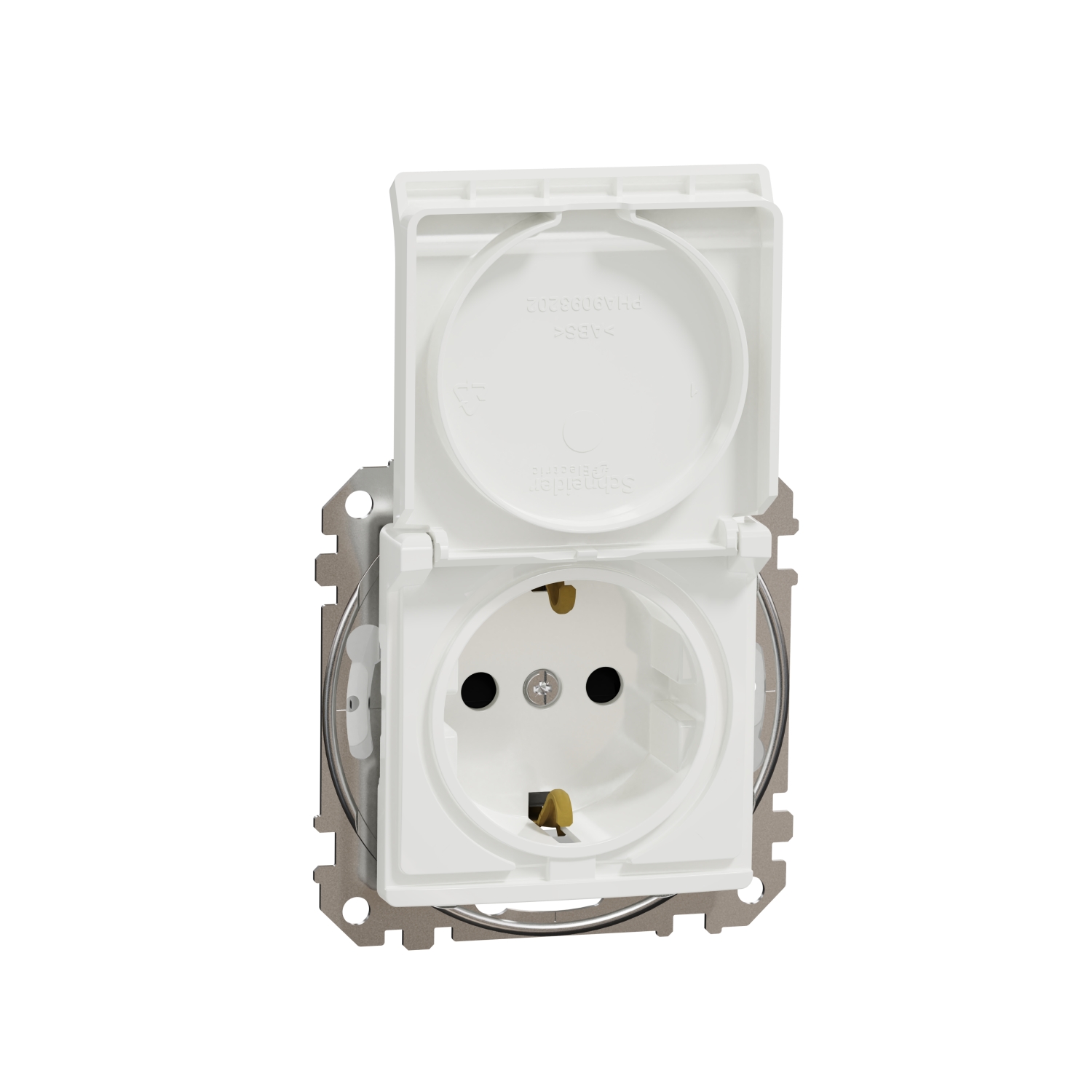 SCHNEIDER ELECTRIC SDD211024 SEDNA DESIGN & ELEMENTS, КОНТАКТ ШУКО, СТРАНИЧНО ЗАЗЕМЯВАНЕ, БЕЗВИНТОВ МОНТАЖ, С КАПАК, БЯЛ