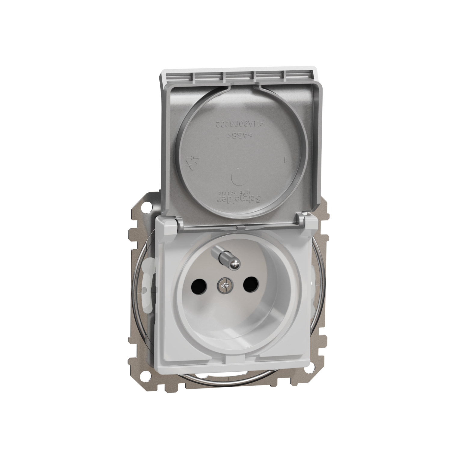 SCHNEIDER ELECTRIC SDD213013 SEDNA DESIGN & ELEMENTS, КОНТАКТ ФРЕНСКИ СТАНДАРТ С КАПАК, АЛУМИНИЙ