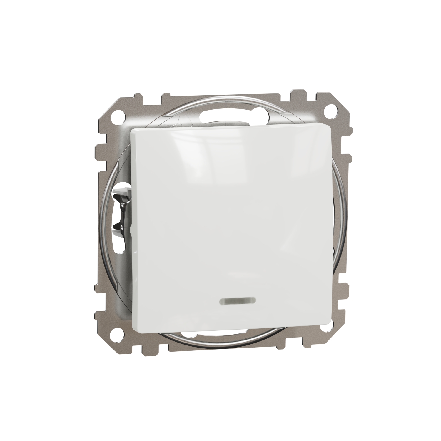 SCHNEIDER ELECTRIC SDD111102N SEDNA DESIGN & ELEMENTS, ДВУПОЛЮСЕН КЛЮЧ 10AX ЧЕРВВЕН ИНДИКАТОРЕН LED, БЯЛ