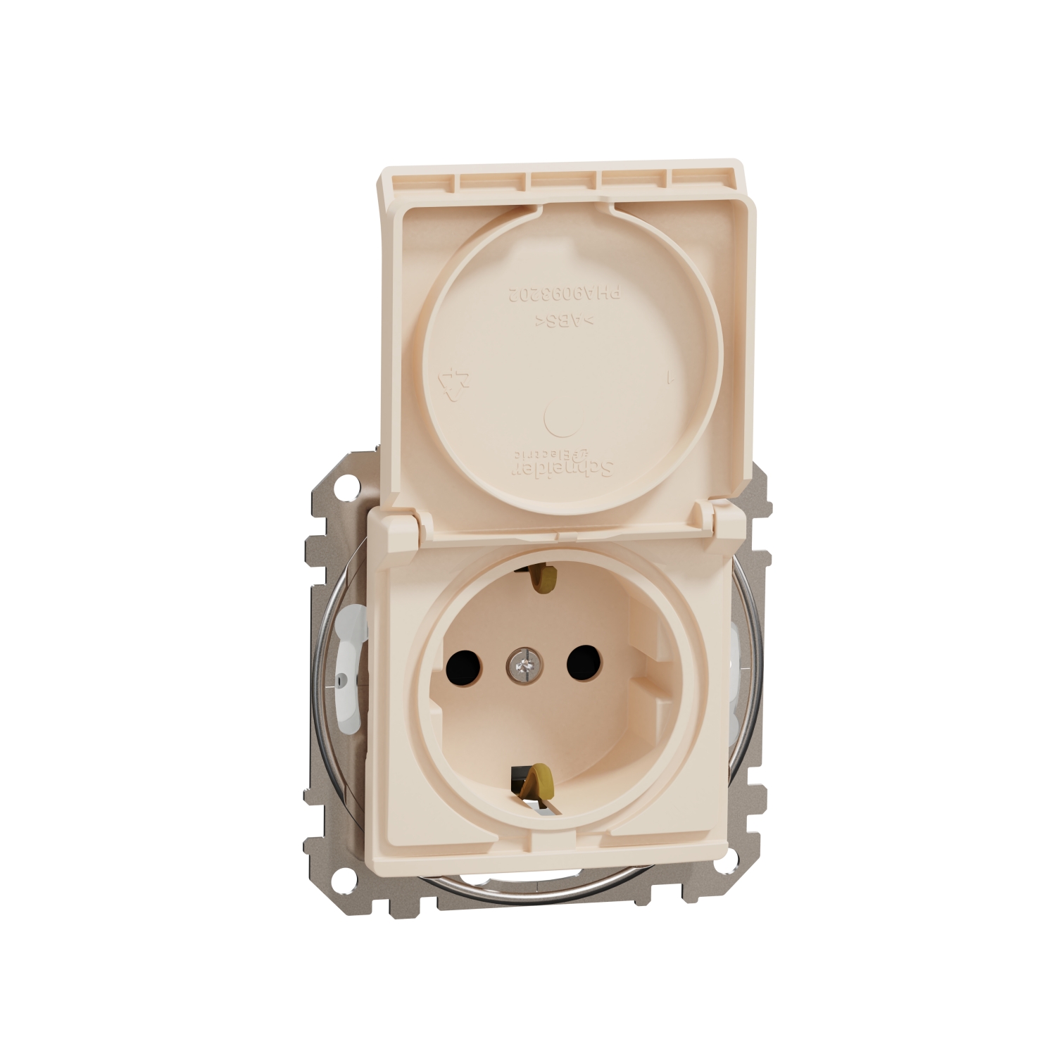 SCHNEIDER ELECTRIC SDD212024 SEDNA DESIGN & ELEMENTS, КОНТАКТ ШУКО, СТРАНИЧНО ЗАЗЕМЯВАНЕ, БЕЗВИНТОВ МОНТАЖ, С КАПАК, КРЕМ