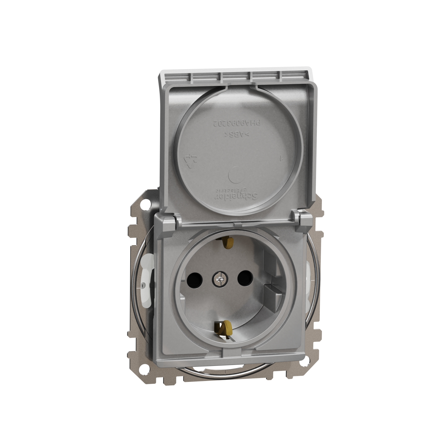SCHNEIDER ELECTRIC SDD213023 SEDNA DESIGN & ELEMENTS, КОНТАКТ ШУКО С КАПАК, АЛУМИНИЙ