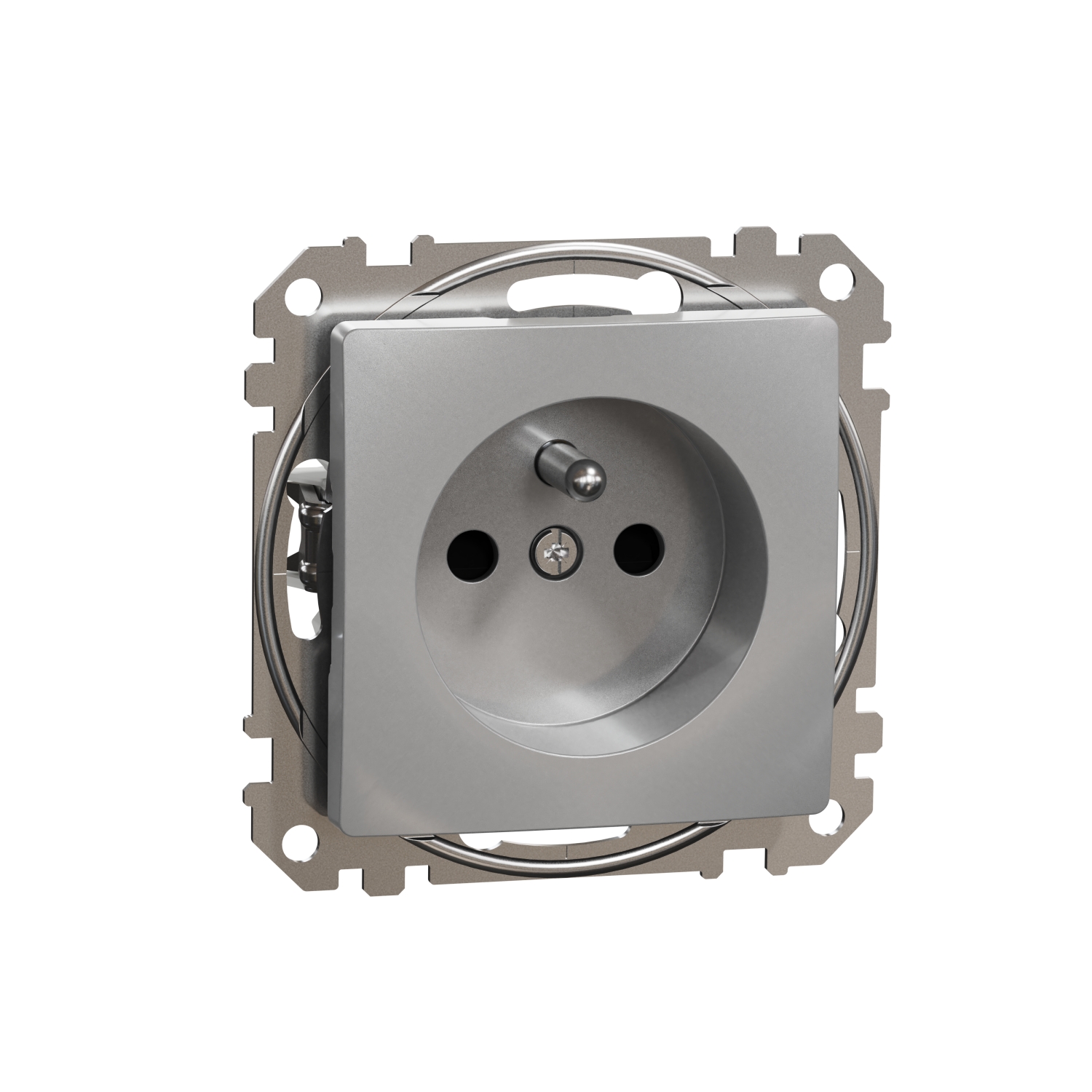 SCHNEIDER ELECTRIC SDD113011 SEDNA DESIGN & ELEMENTS, КОНТАКТ ФРЕНСКИ СТАНДАРТ, АЛУМИНИЙ