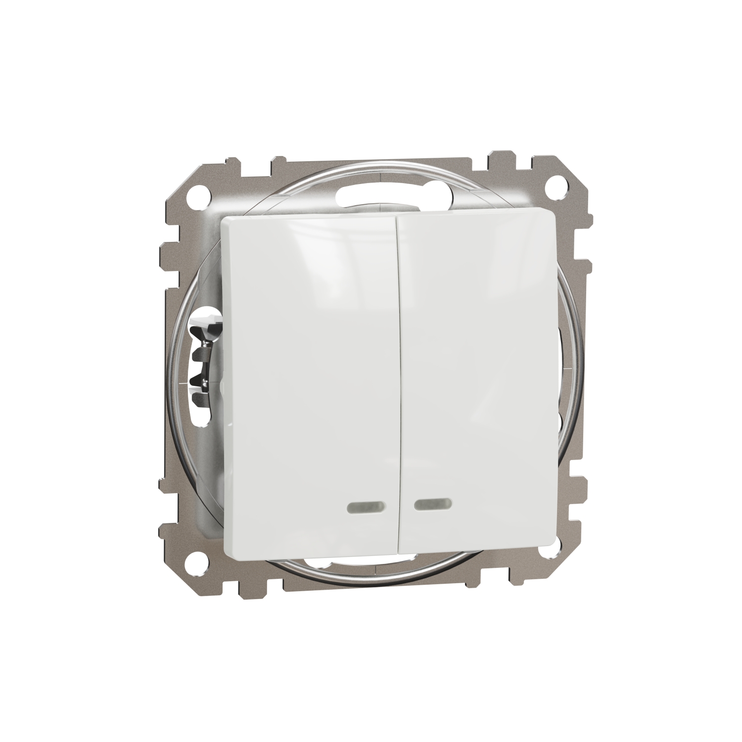 SCHNEIDER ELECTRIC SDD111105L SEDNA DESIGN & ELEMENTS, ДВУПОСОЧЕН КЛЮЧ 10AX СИН ЛОКАТОРЕН LED, БЯЛ