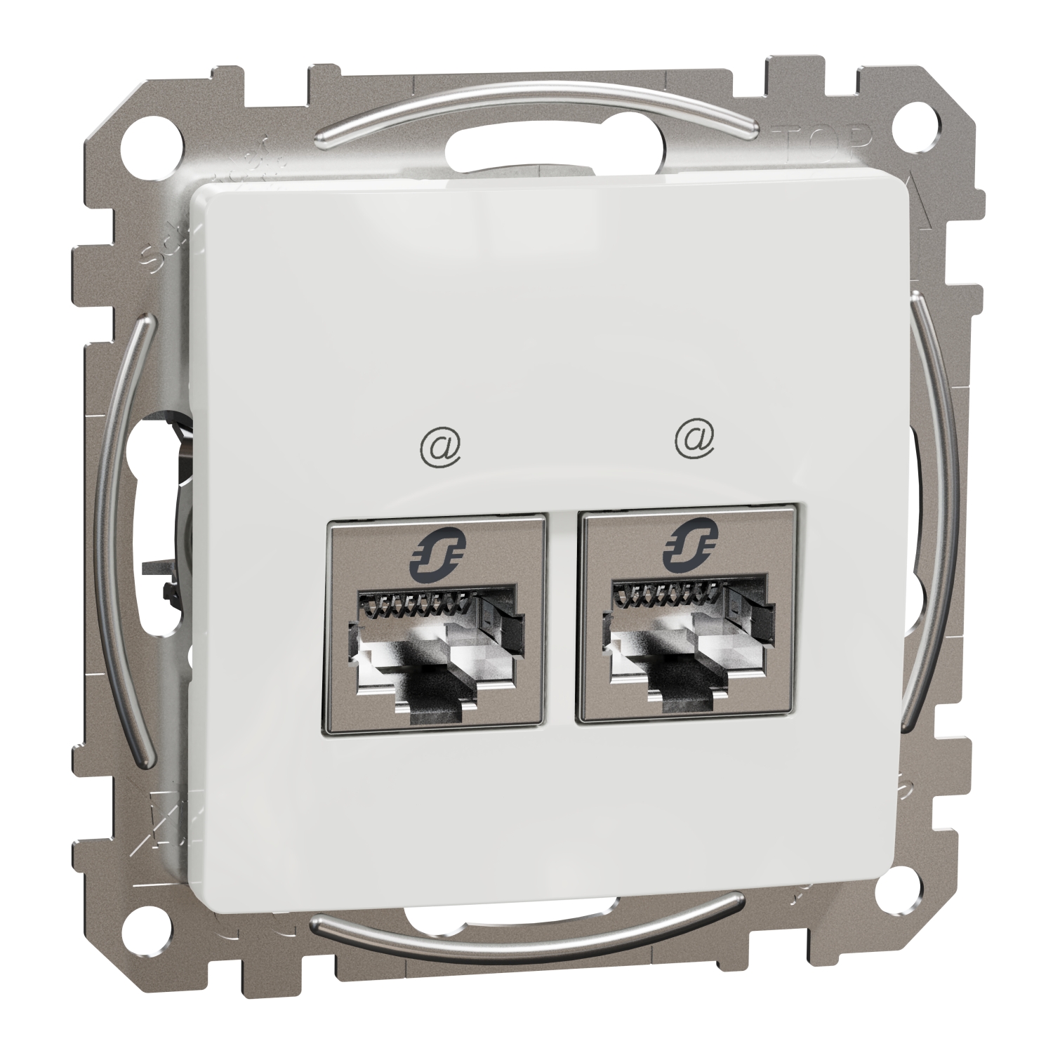 SCHNEIDER ELECTRIC SDD111467S ДВОЕН ИЗХОД ЗА ДАННИ CAT 6A STP, SEDNA DESIGN & ELEMENTS, RJ45, БЯЛ