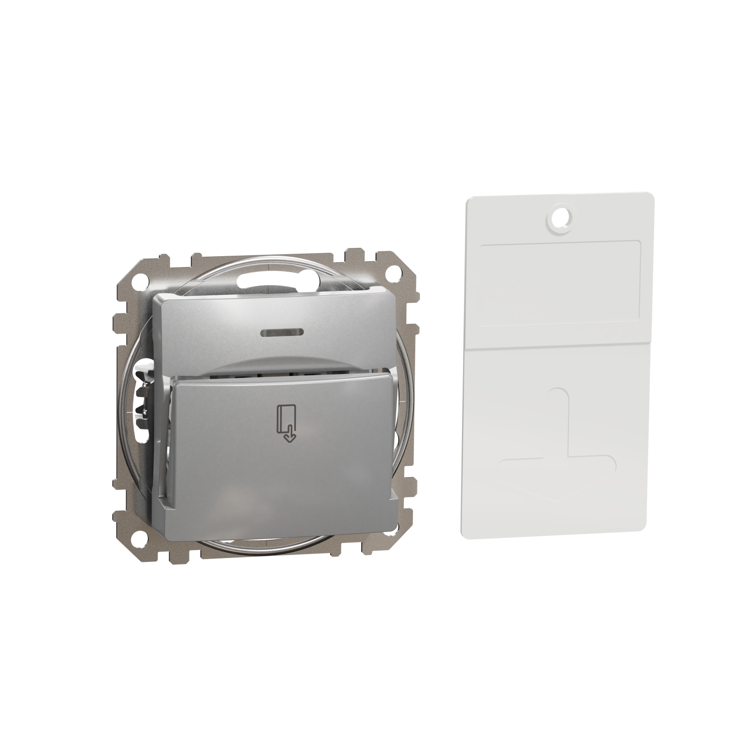 SCHNEIDER ELECTRIC SDD113121 SEDNA DESIGN & ELEMENTS, КЛЮЧ КАРТА 10AX, АЛУМИНИЙ