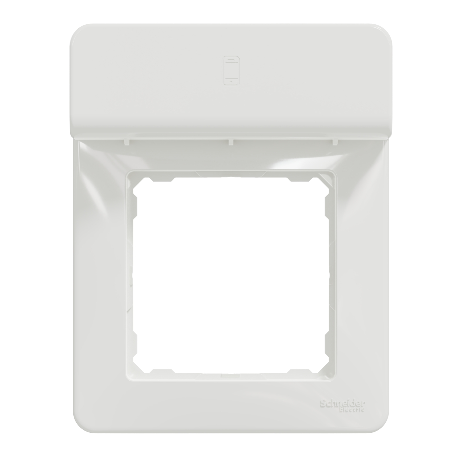 SCHNEIDER ELECTRIC SDD311809 SEDNA DESIGN & ELEMENTS, РАМКА 1 МОДУЛ С ПОСТАВКА ЗА МОБИЛНО У-ВО, БЯЛ