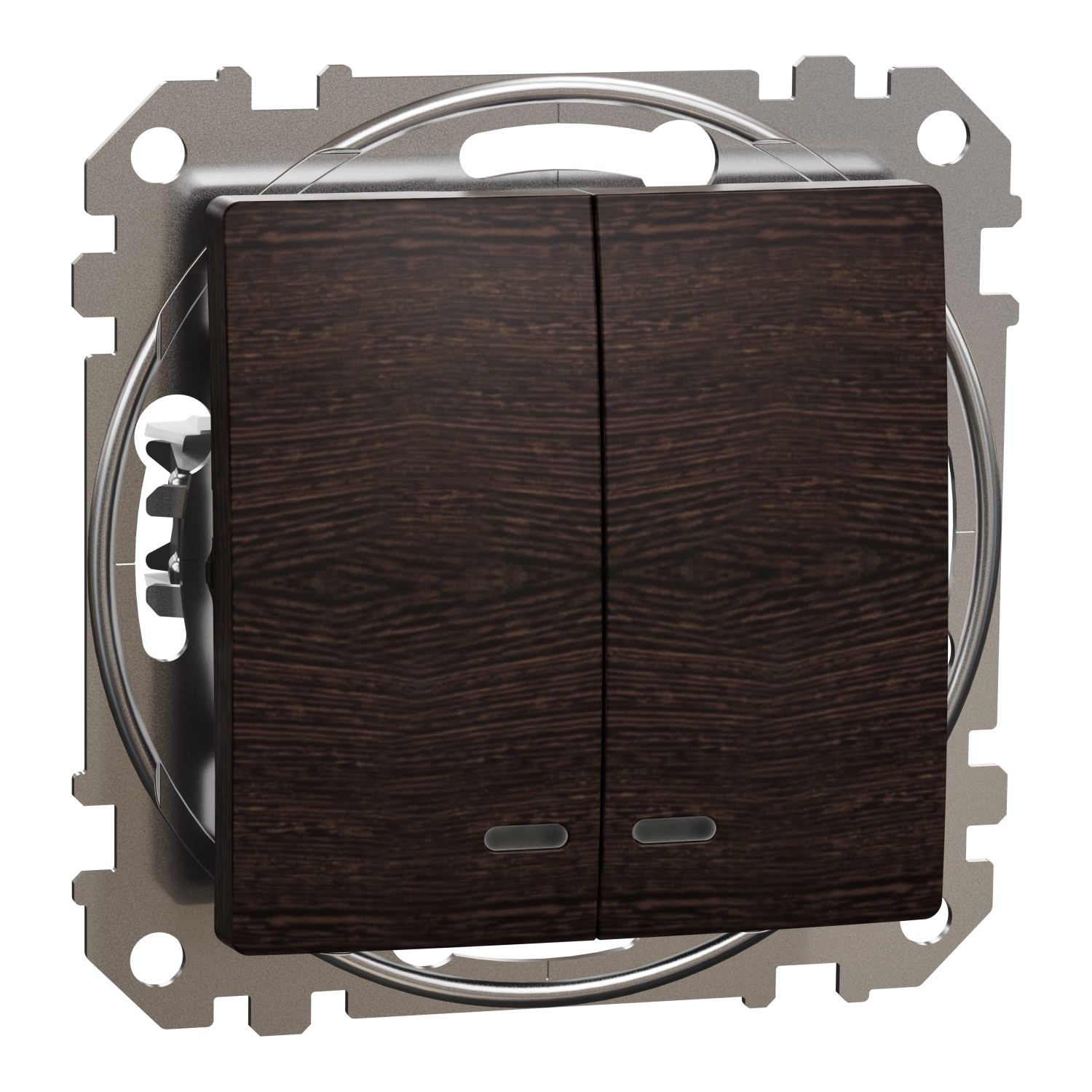 SCHNEIDER ELECTRIC SDD181105L SEDNA DESIGN & ELEMENTS, ДВУПОСОЧЕН КЛЮЧ 10AX СИН ЛОКАТОРЕН LED, ВЕНГЕ