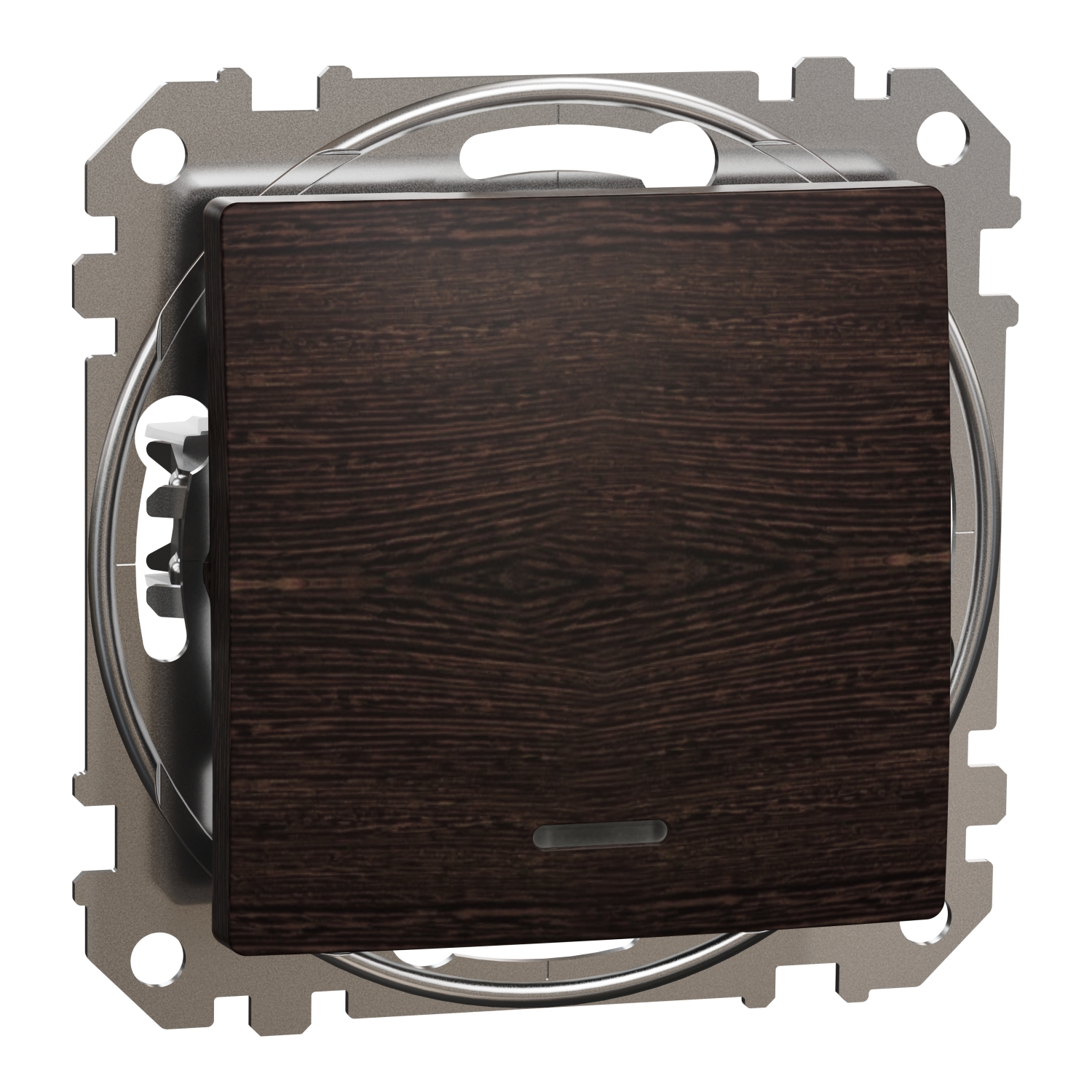 SCHNEIDER ELECTRIC SDD181106L SEDNA DESIGN & ELEMENTS, ДВУПОСОЧЕН КЛЮЧ 10AX СИН ЛОКАТОРЕН LED, ВЕНГЕ