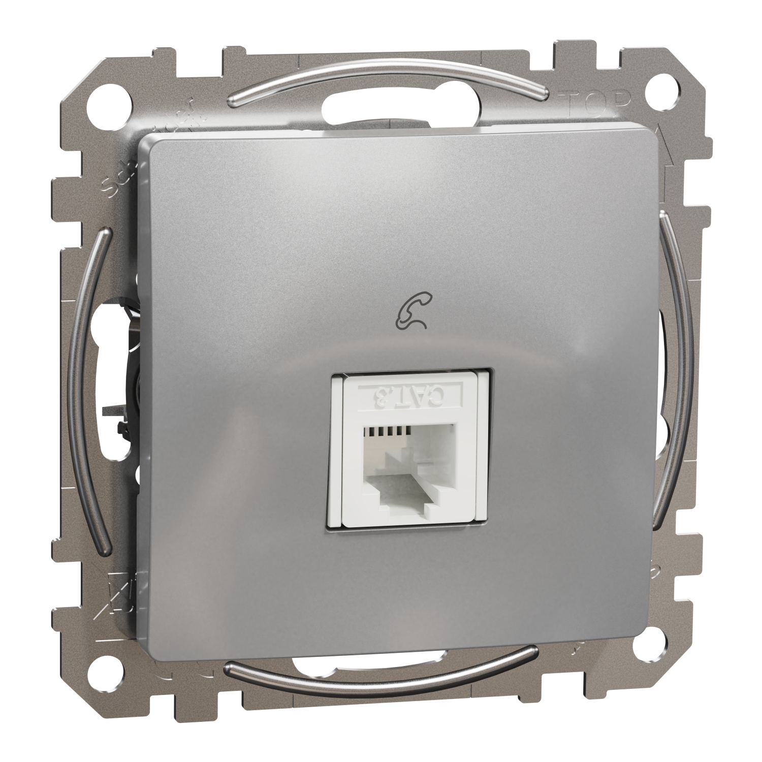 SCHNEIDER ELECTRIC SDD113491 SEDNA DESIGN & ELEMENTS ТЕЛЕФОННА РОЗЕТКА, RJ11, АЛУМИНИЙ