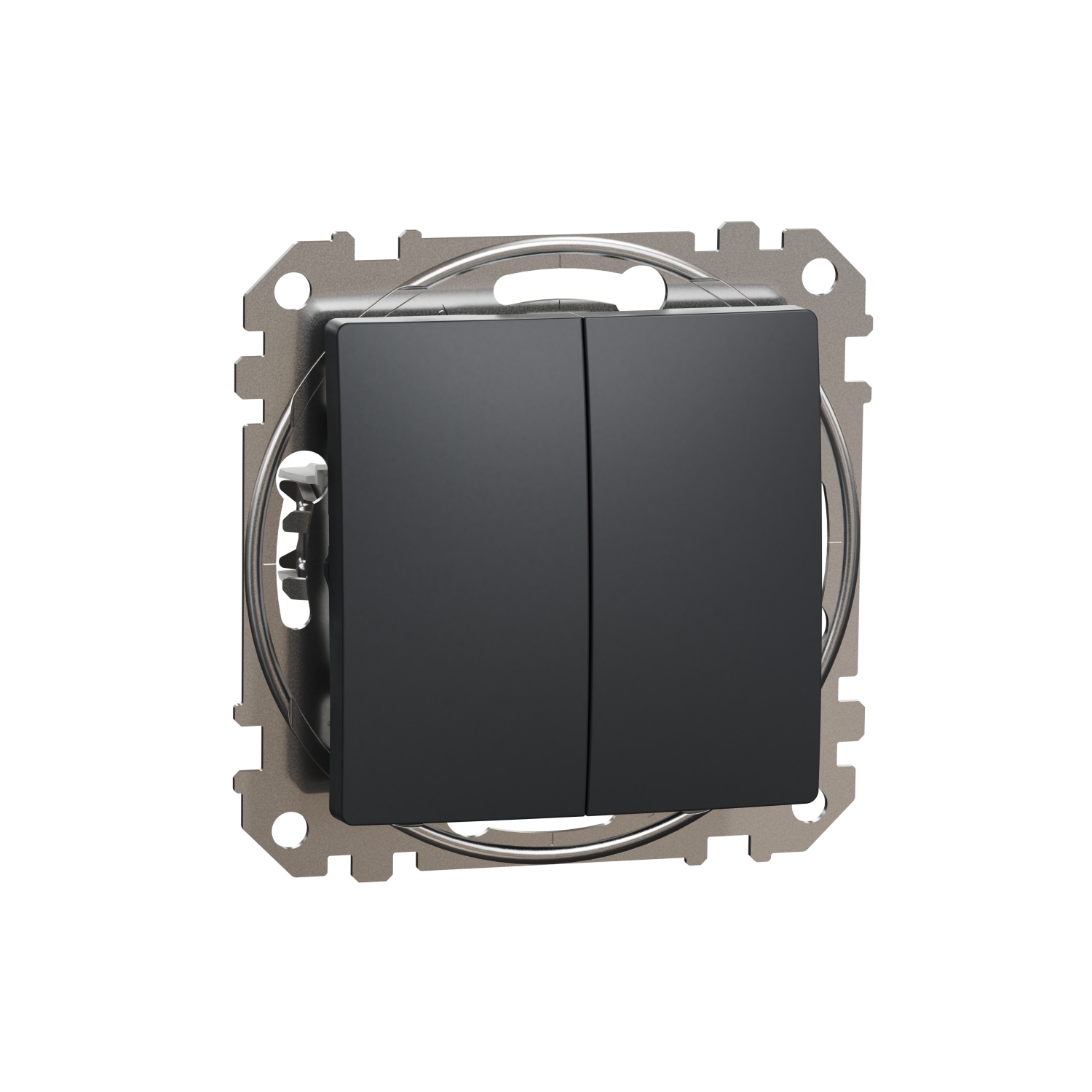 SCHNEIDER ELECTRIC SDD114118 SEDNA DESIGN & ELEMENTS, ДВОЕН ЕДНОПОСОЧЕН ПУШ БУТОН 10A, АНТРАЦИТ