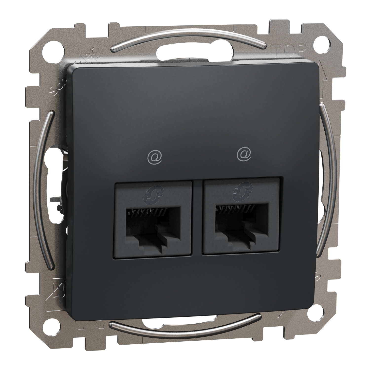 SCHNEIDER ELECTRIC SDD114462 ДВОЕН ИЗХОД ЗА ДАННИ CAT 6 UTP, SEDNA DESIGN & ELEMENTS, RJ45, АНТРАЦИТ