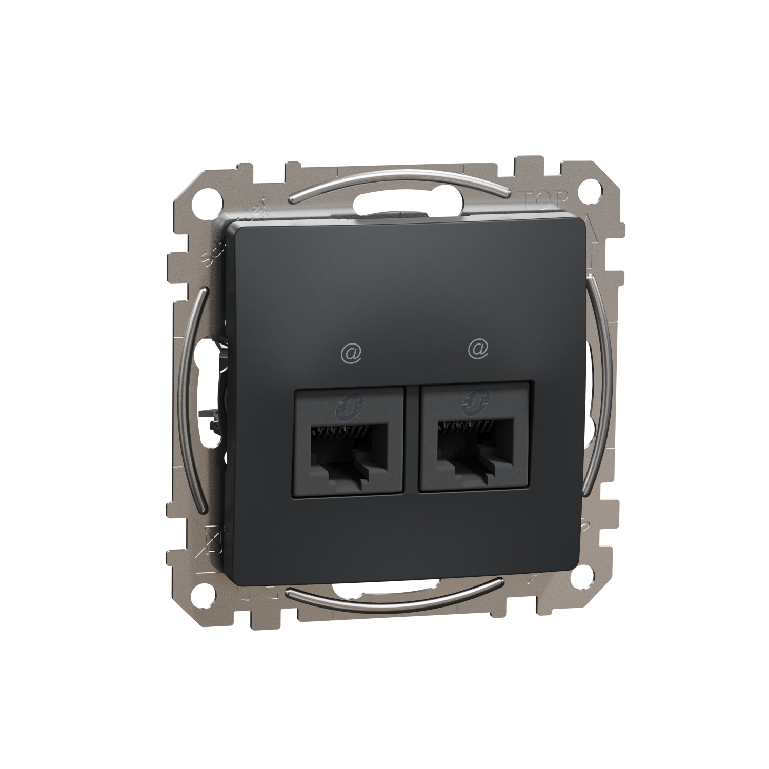 SCHNEIDER ELECTRIC SDD114467 ДВОЕН ИЗХОД ЗА ДАННИ CAT 6 UTP, SEDNA DESIGN & ELEMENTS, RJ45, АНТРАЦИТ