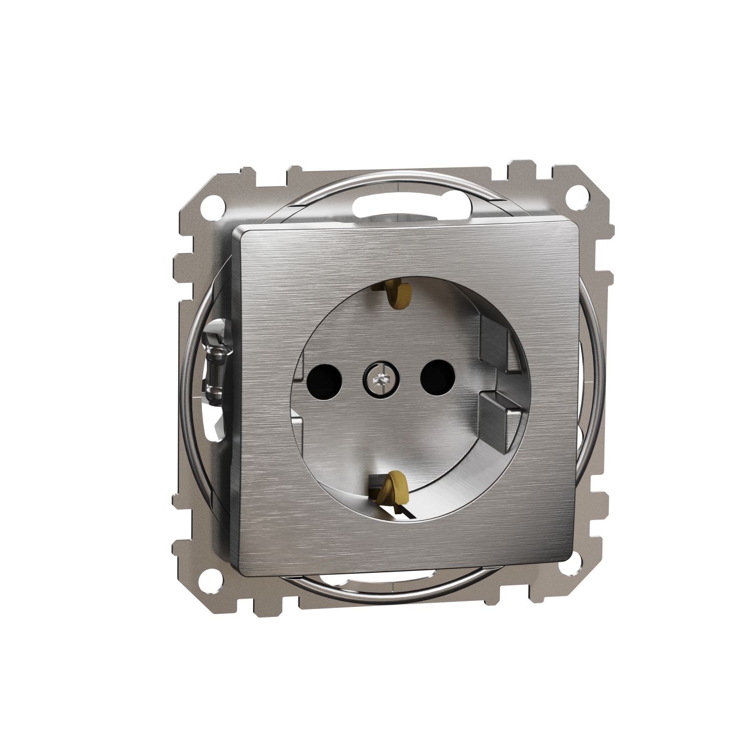 SCHNEIDER ELECTRIC SDD170022 SEDNA DESIGN & ELEMENTS, КОНТАКТ ШУКО, СТРАНИЧНО ЗАЗЕМЯВАНЕ, БЕЗВИНТОВ МОНТАЖ, ДРАСКАН АЛУМИНИЙ