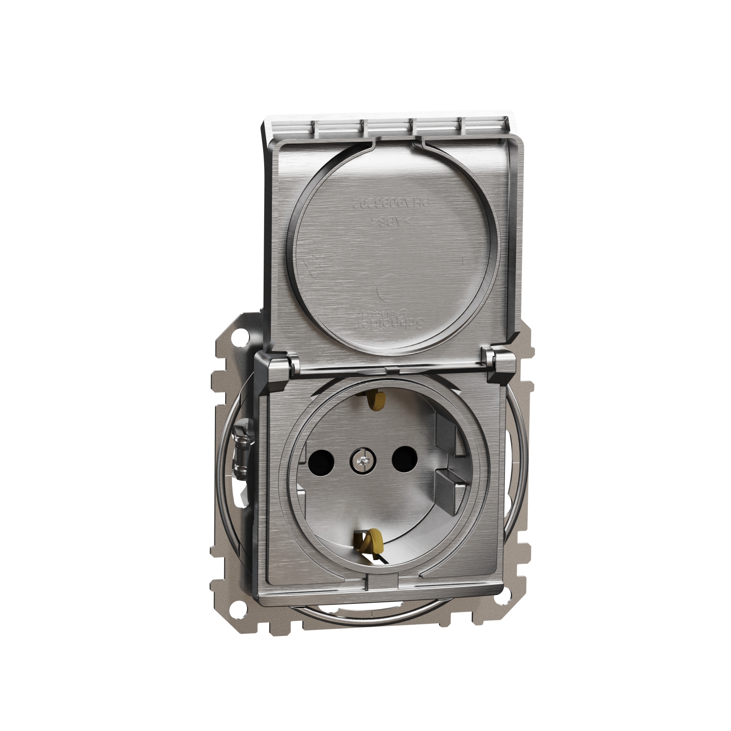 SCHNEIDER ELECTRIC SDD170023 SEDNA DESIGN & ELEMENTS, КОНТАКТ ШУКО С КАПАК, АЛУМИНИЙ