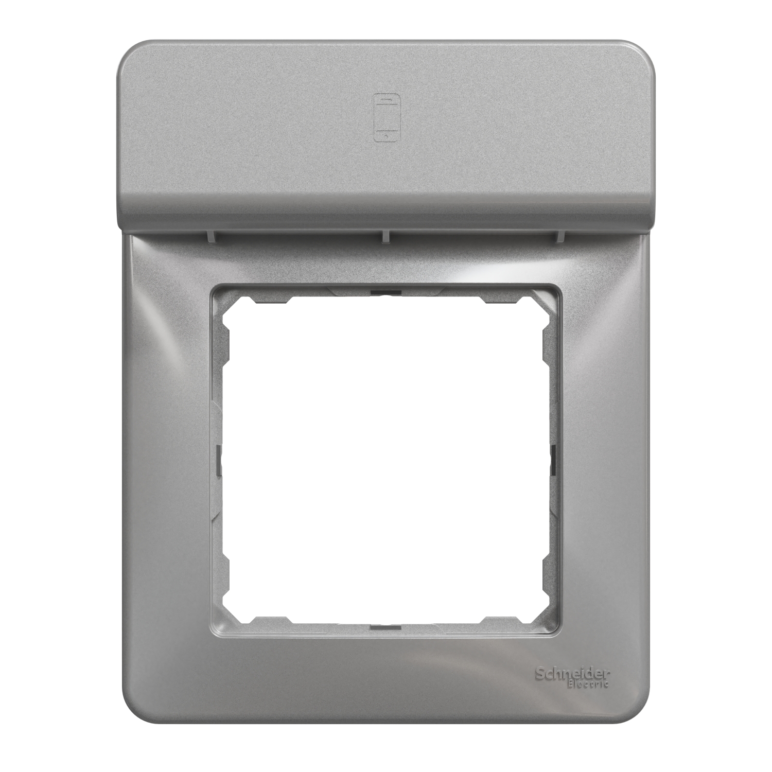 SCHNEIDER ELECTRIC SDD313809 SEDNA DESIGN & ELEMENTS, РАМКА 1 МОДУЛ С ПОСТАВКА ЗА МОБИЛНО У-ВО, АЛУМИНИЙ