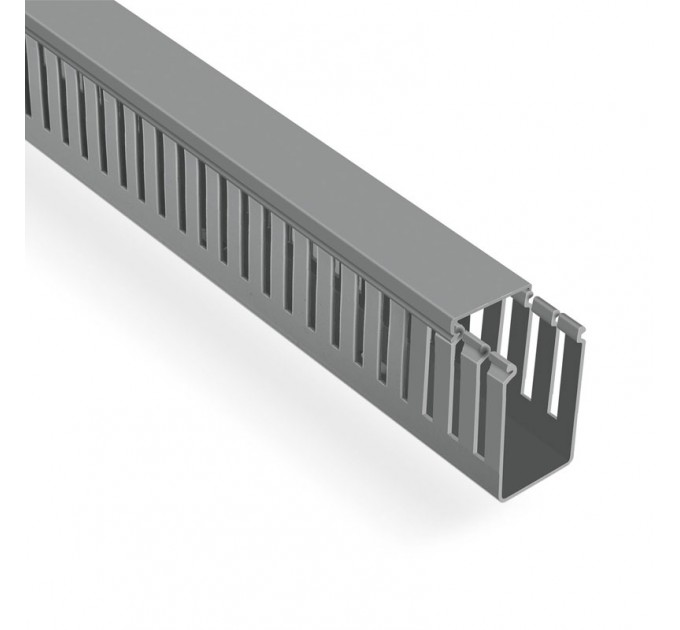 LIGHTEX КАБЕЛЕН КАНАЛ 80X60 СИВ ПЕРФОРИРАН 2 МЕТРА LIGHTEX