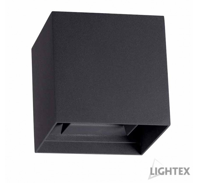 LIGHTEX LED ФАСАДЕН ОСВЕТИТЕЛ AXEL 2X3W COB LED 6500K 360LM 220V IP54 120D 101X101X105MM ГРАФИТ LIGHTEX