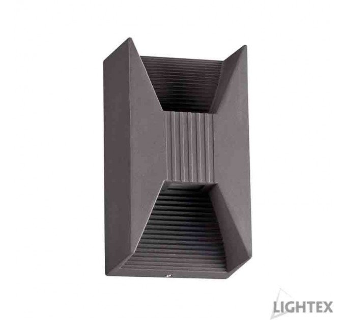LIGHTEX LED ФАСАДЕН ОСВЕТИТЕЛ HUGO 6W COB LED 6500K 360LM 220V IP54 120D 141X80X67MM ГРАФИТ LIGHTEX