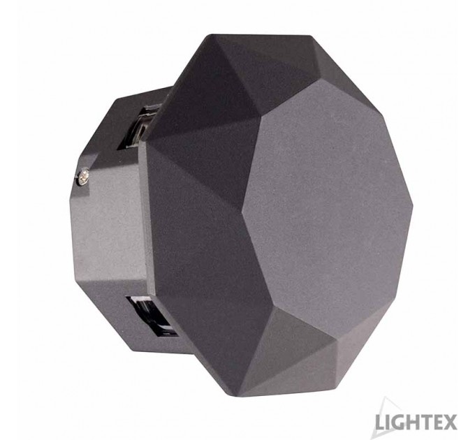 LIGHTEX LED ФАСАДЕН ОСВЕТИТЕЛ RAFI 6W COB LED 6500K 360LM 220V IP54 120D Ф126X80MM ГРАФИТ LIGHTEX