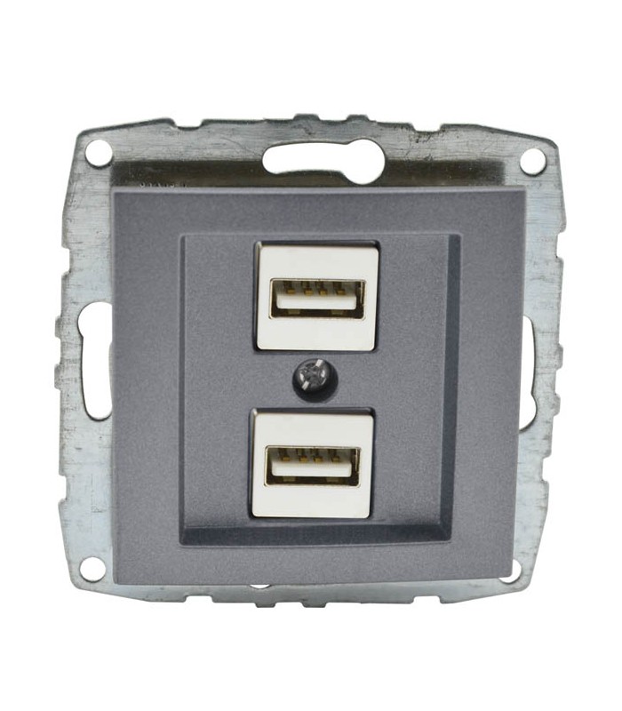 MONO DESPINA МЕХАНИЗЪМ ДВОЙНО USB ЗАРЯДНО АНТРАЦИТ