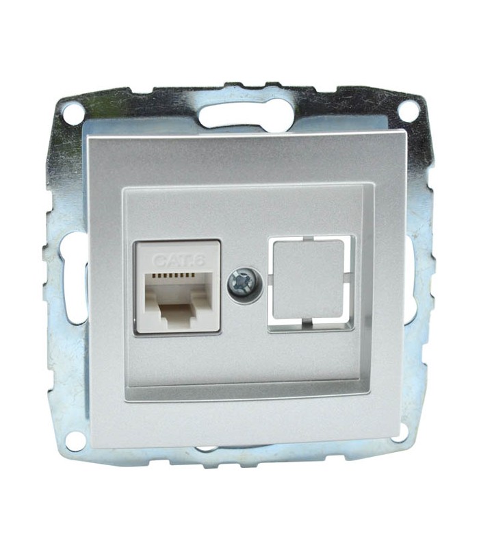MONO DESPINA МЕХАНИЗЪМ ИНТЕРНЕТ (RJ45 CAT 6) СРЕБРО
