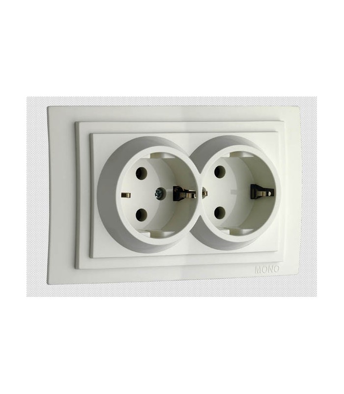 MONO LARISSA КОНТАКТ ДВОЕН ЗАЗЕМЕН БЯЛ