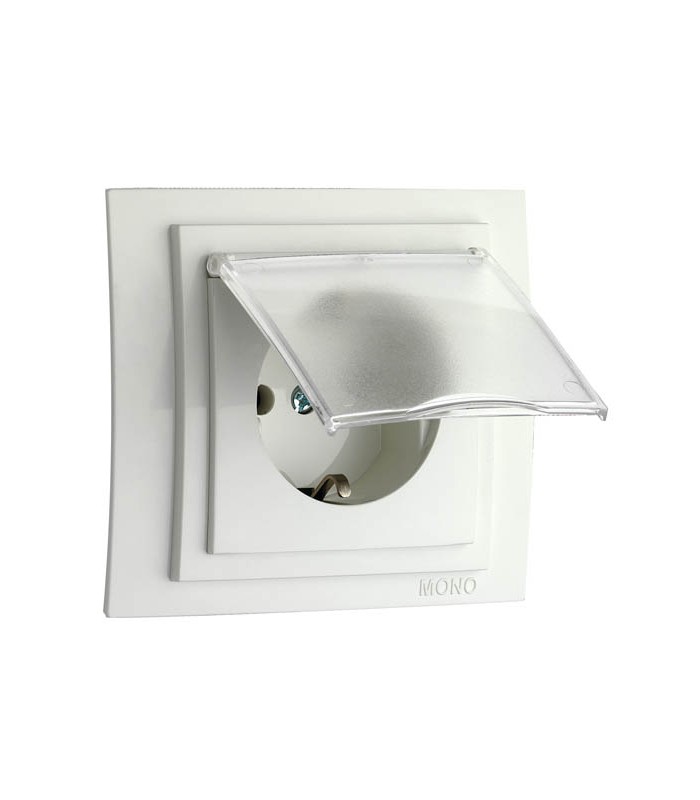 MONO LARISSA КОНТАКТ ЗАЗЕМЕН БЯЛ С КАПАК