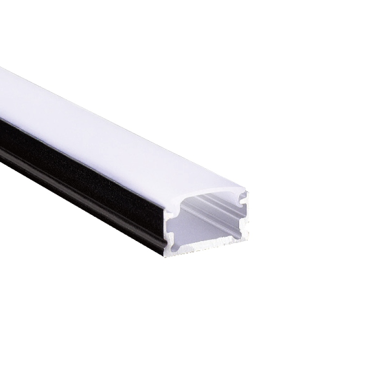ACA LIGHTING PROFILES P151B - BLACK MICRO ALUMINUM PROFILE WITH OPAL PC DIFFUSER 2m/pc