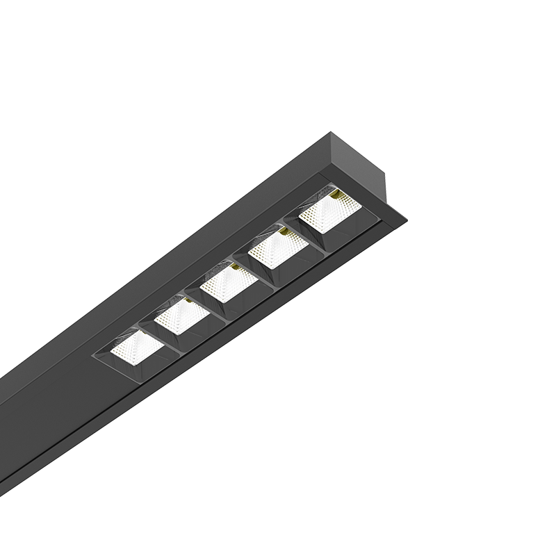 ACA LIGHTING PROFILES P240R - AISH BLACK ALUMINUM RECESSED PROFILE 2.5m/pc WITHOUT COVER