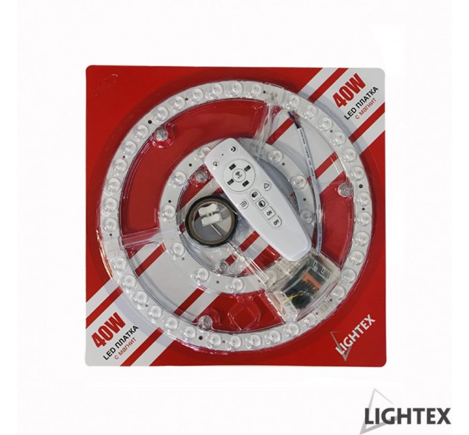 LIGHTEX LED ПЛАТКА С МАГНИТ ДИМИРУЕМА 34W WW+CW 3400LM 256MM С ДИСТАНЦИОННО LIGHTEX