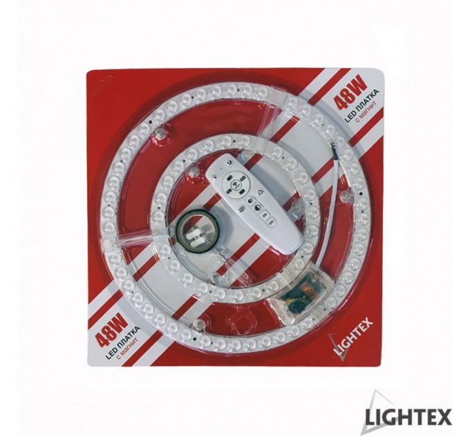 LIGHTEX LED ПЛАТКА С МАГНИТ ДИМИРУЕМА 48W WW+CW 4800LM 305MM С ДИСТАНЦИОННО LIGHTEX
