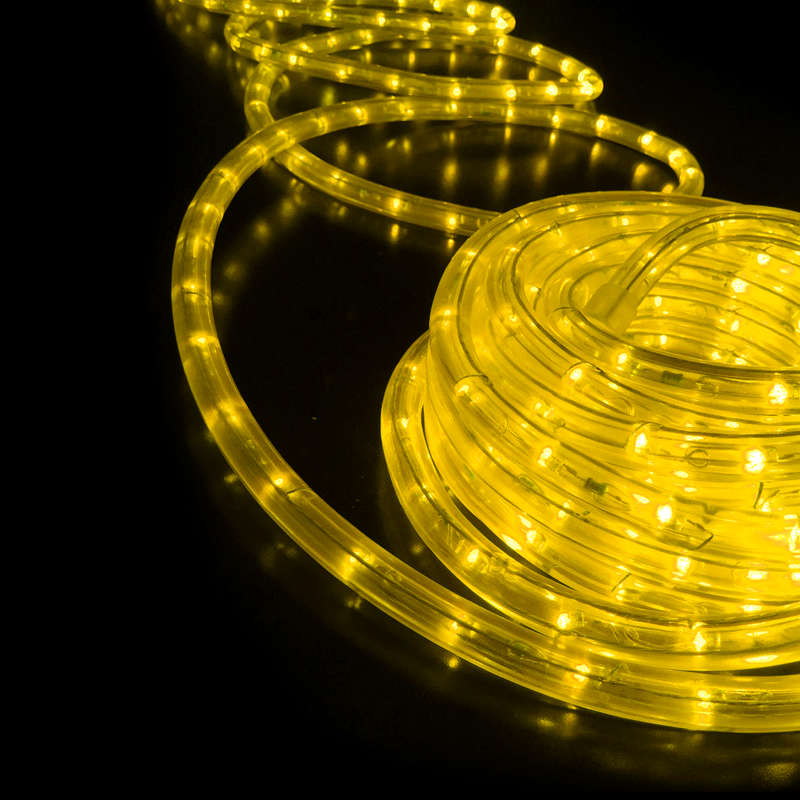 ACA LIGHTING CHRISTMAS R100M2WYC YELLOW 2-WIRE MICROBULBS ROPE LIGHT, TRAY 100m 36L/m CUT PER 1m IP20 + 5 SET ACCESSORIES