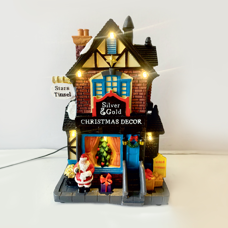 ACA LIGHTING CHRISTMAS X0302 LED WW DECOR MULTICOLOR HOUSE 3AA (BAT) 14X11X21.5CM