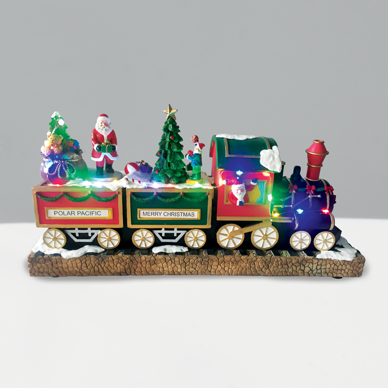 ACA LIGHTING CHRISTMAS X0317 LED RGB DECOR MULTICOLOR TRAIN+ROTATION TREE & SANTA +MUSIC 4.5V (ADAPT) / 3ΑΑ (BAT) 38Χ10Χ18CM