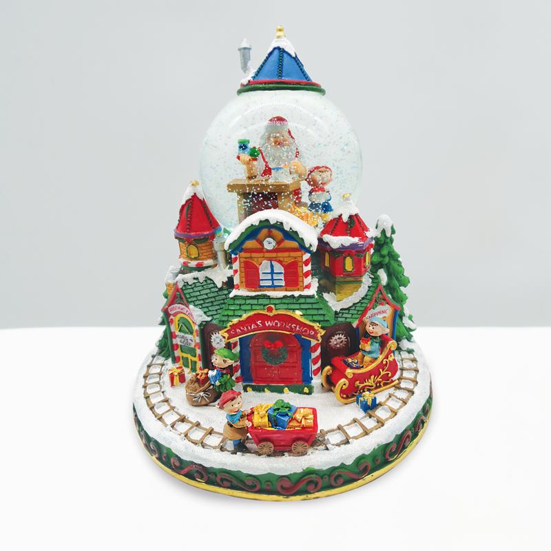 ACA LIGHTING CHRISTMAS X0319 LED RGB DECOR MULTICOLOR VILLAGE+BLOWING WATERBALL+MUSIC 4.5V (ADAPT) / 3ΑΑ (BAT) 23Χ22Χ26.5CM