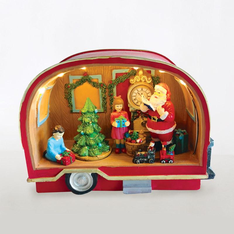 ACA LIGHTING CHRISTMAS X0320 LED WW DECOR MULTICOLOR SANTA WORKSHOP + ROTATION TREE +MUSIC 4.5V (ADAPT) / 3ΑΑ (BAT) 25.4Χ9.5Χ17.8CM