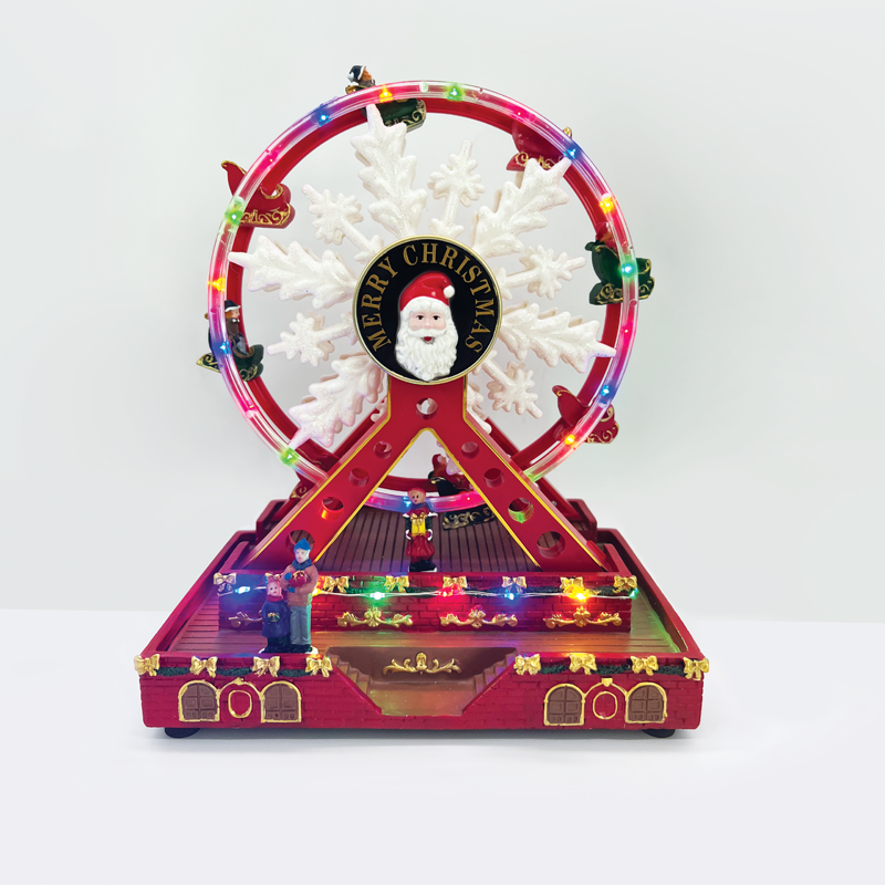 ACA LIGHTING CHRISTMAS X0334 LED DECOR MULTICOLOR VILLAGE ROTATING WHEEL+MUSIC 3AA BAT 23Χ14Χ28CM