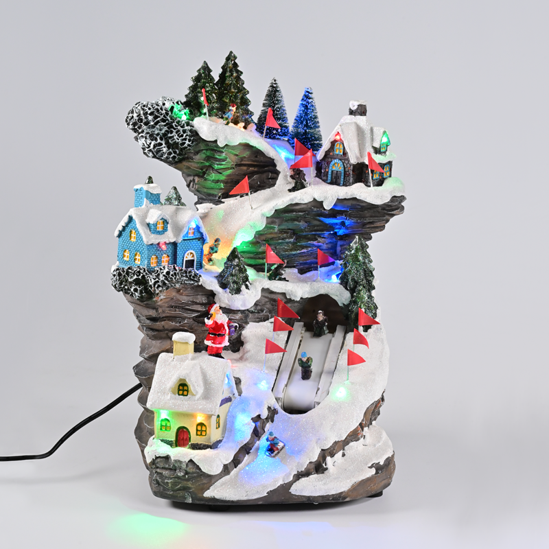 ACA LIGHTING CHRISTMAS X0338 LED DECOR MULTICOLOR VILLAGE+SKI+MUSIC 4.5V (ADAPT) 23,5Χ21Χ31,5CM