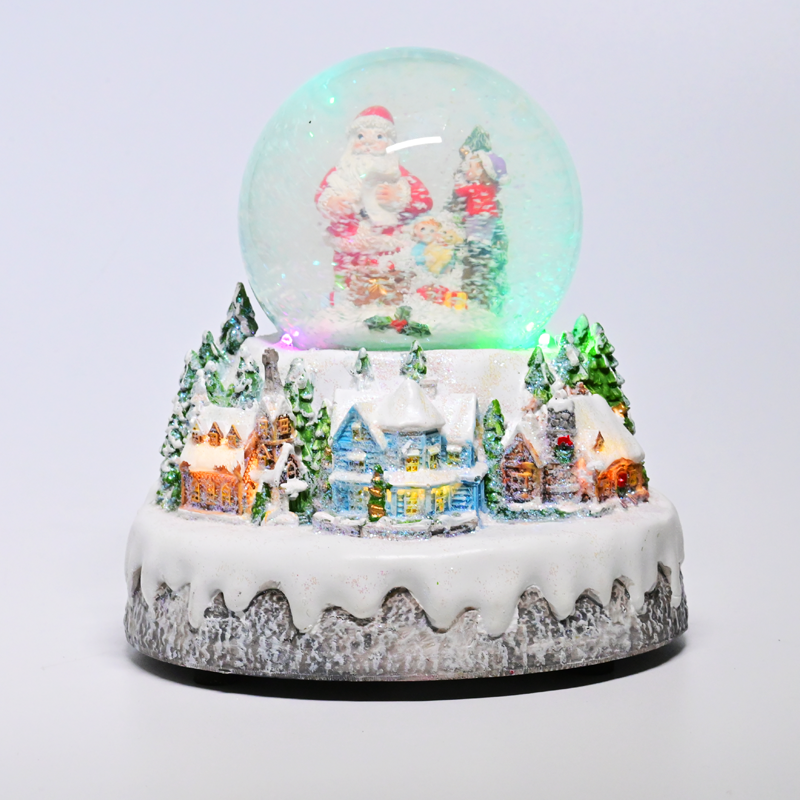 ACA LIGHTING CHRISTMAS X0340 LED RGB DECOR MULTICOLOR VILLAGE + BLOWING WATERBALL +MUSIC 4.5V (ADAPT) / 3ΑΑ (BAT) 20Χ18Χ20CM