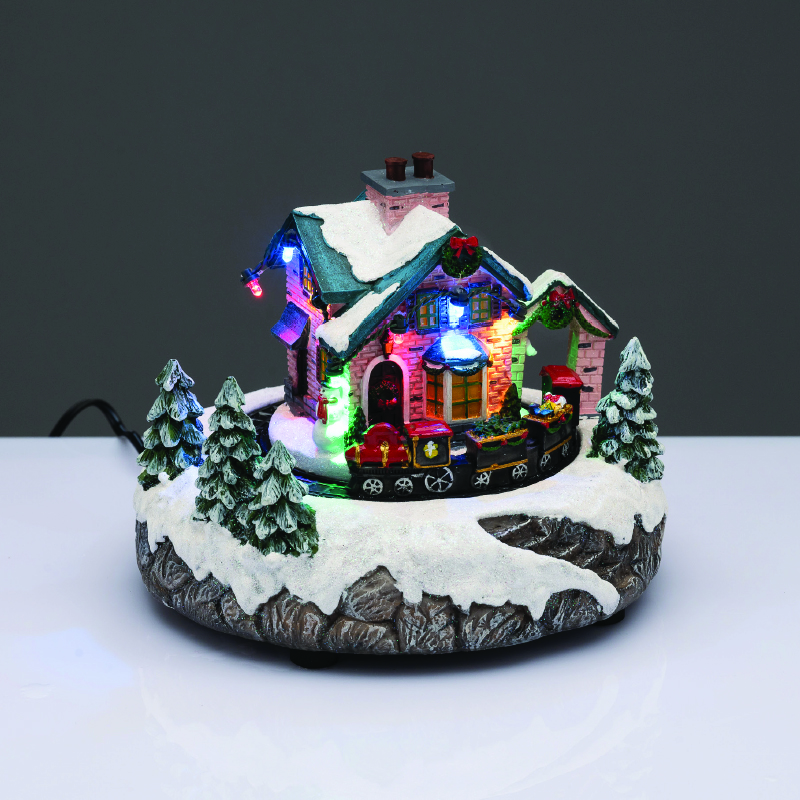 ACA LIGHTING CHRISTMAS X0345 LED MULTIC. VILLAGE HOUSE TRAIN MOVEM. MUSIC ADAPT:4.5V (NOT INCL) BATT:3XAA (NOT INCL) 18*18*15cm