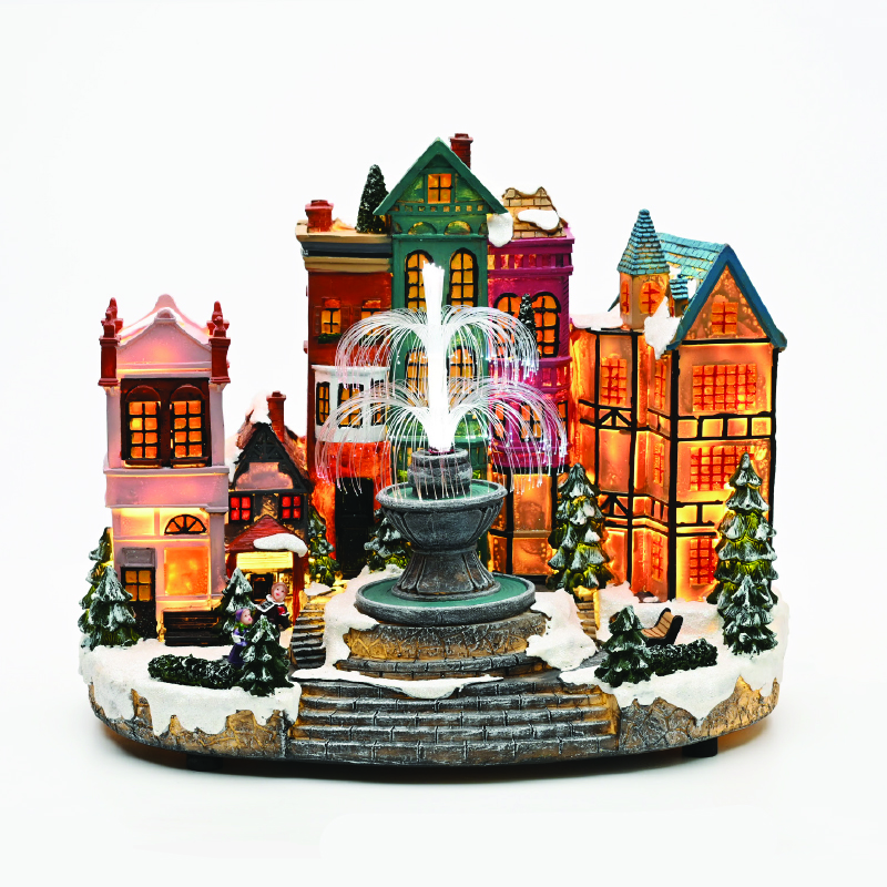 ACA LIGHTING CHRISTMAS X0352 LED WW COLOR CHANGING VILLAGE FOUNTAIN MUSIC ADAPT:4.5V BATT:3XAA (NOT INCL) 33,5*22*26cm
