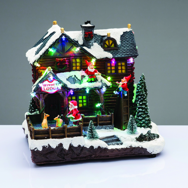 ACA LIGHTING CHRISTMAS X0356 LED MULTIC.COLOR CHANGING HOUSE ANIMALS MOVEM.MUSIC ADAPT:4.5V BATT:3XAA (NOT INCL) 24,5*19,5*24,5cm