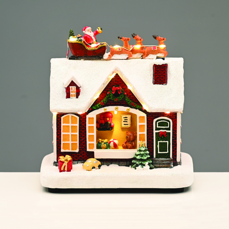 ACA LIGHTING CHRISTMAS X0357 LED WW HOUSE TRAIN SLEIGH MUSIC ADAPT:4.5V (NOT INCL) BATT:3XAA (NOT INCL) 18*11*18,5cm