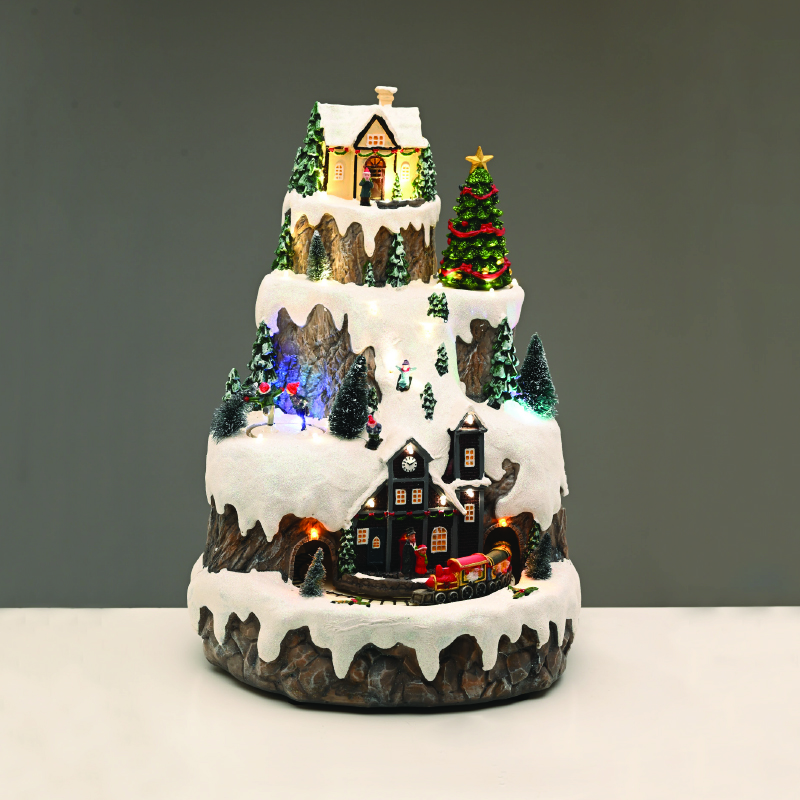 ACA LIGHTING CHRISTMAS X0360 LED WW COLOR CHANGING VILLAGE TRAIN MOVEM. MUSIC ADAPT:4.5V 31*31*43cm