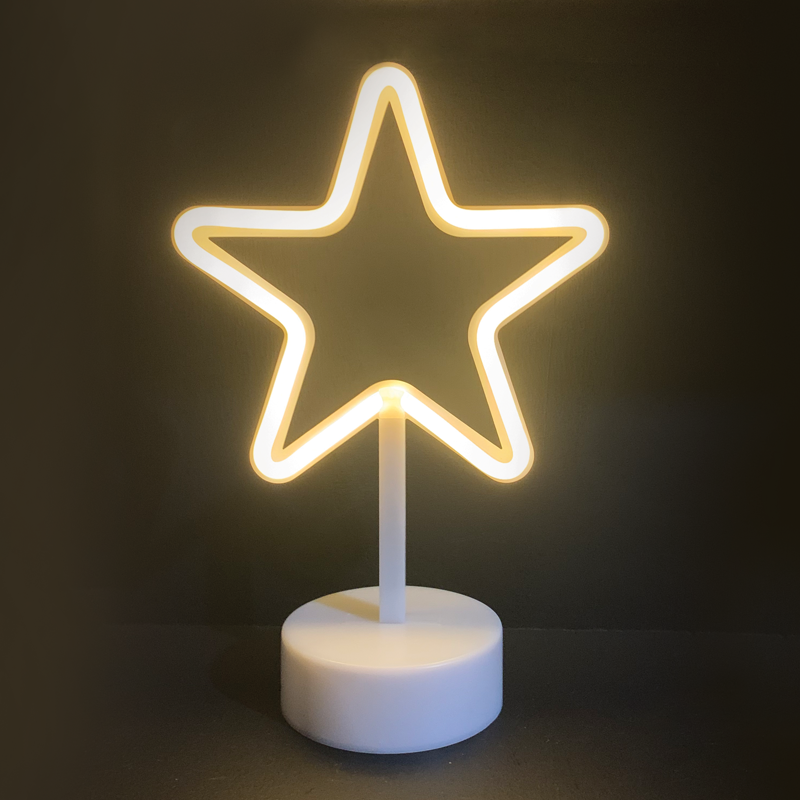 ACA LIGHTING CHRISTMAS X04001310 STAR, 39 NEON LED LIGHTS WITH BATTERY (3xAA)/USB, WARM WHITE, IP20, 19x10x28.5cm