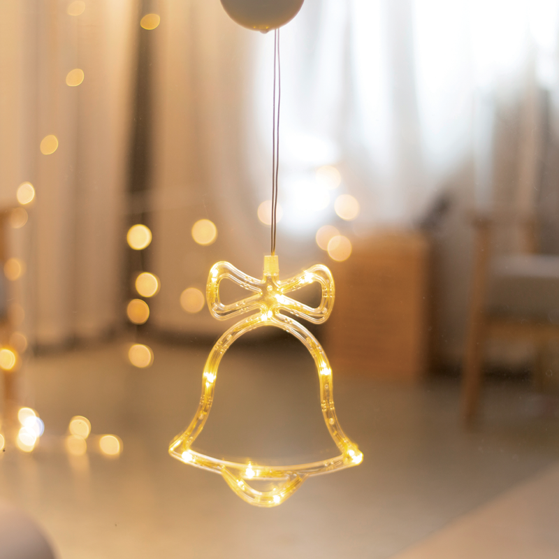 ACA LIGHTING CHRISTMAS X04151107 "WINDOW PLASTIC BELL" 10 LED LIGHTS WW BATTERIES. (3ΧΑΑΑ) IP20 16X20.5CM