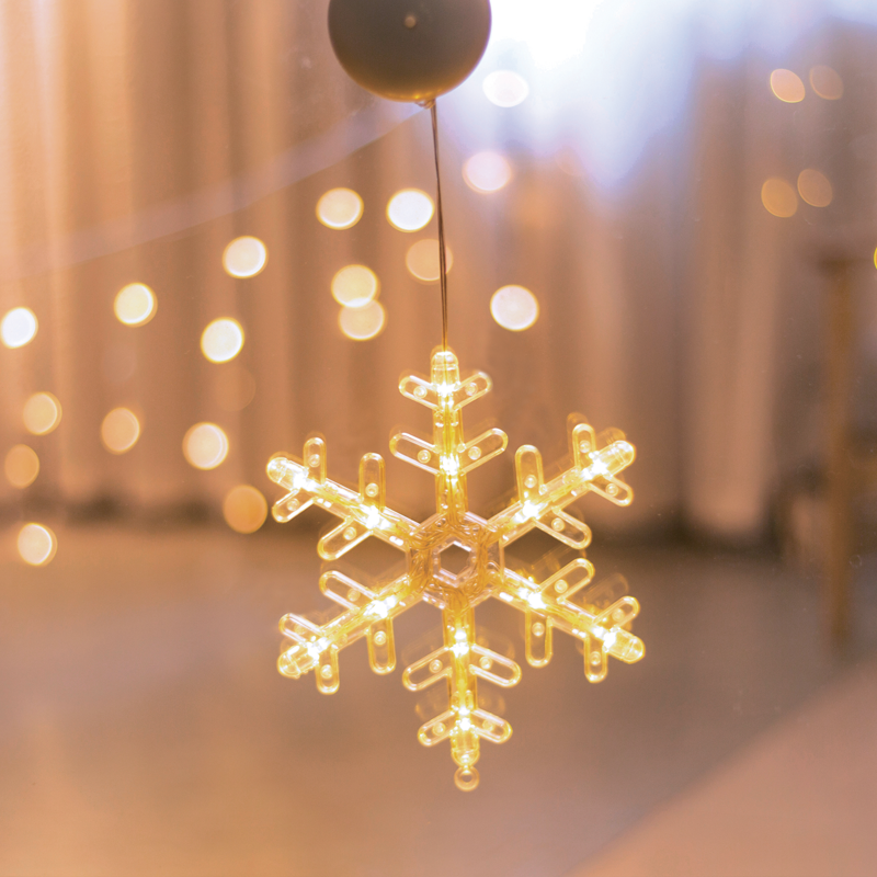 ACA LIGHTING CHRISTMAS X04151111 "WINDOW PLASTIC SNOWFLAKE" 12 LED LIGHTS WW BATTERIES (3ΧΑΑΑ) IP20 17X20CM